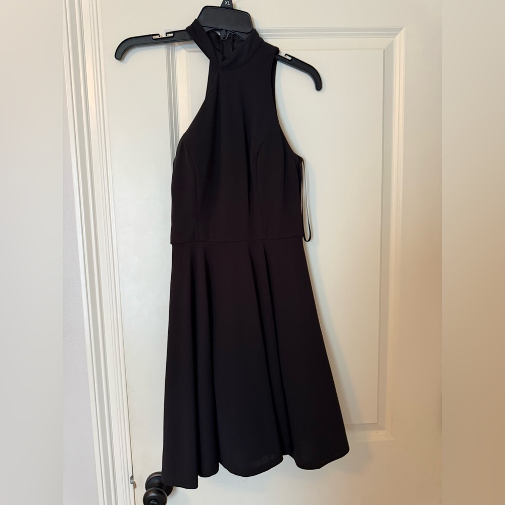 Elegant Black Asymmetrical Mini Dress
